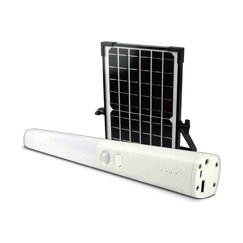 Solar Batten 10W 950lm, luz fría (6500K) acabado color blanco, con panel solar remoto de Luceco