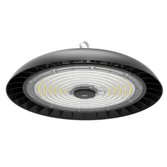 High Bay TITAN flujo seleccionable (200W-40,000lm, 150W-30,000lm, 100W-20,0000lm) 120-277V, Atenuable 0-10VDC, color de luz neutro frío (5000K) incluye base para Sensor de Luz y de Ocupación (se vende por separado) de Luceco
