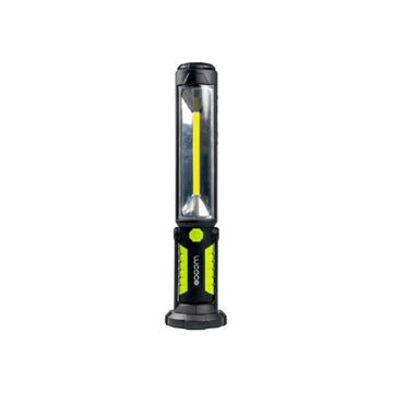 Antorcha LED de trabajo USB Recargable Inspection Tilt Torch 5W 450lm luz fría, con base magnetica giratoria 360°, acabado negro con verde lima de Luceco