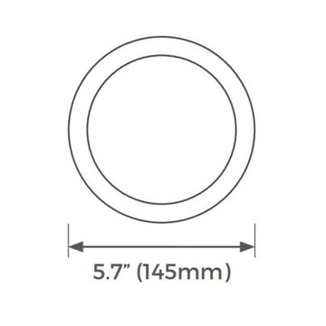 Panel Esscence Circular 12W (Ø14.5cm) para empotrar o sobreponer (incluye marco), color de luz selectable (cálido -3000K / neutro - 4000K / frío -5000K), acabado negro o blanco, 120-277V de Luceco