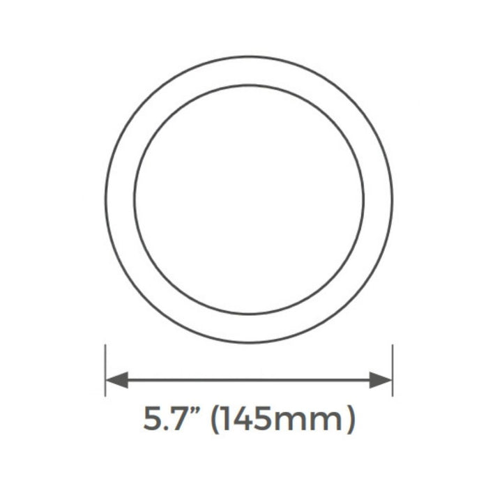 Panel Esscence Circular 12W (Ø14.5cm) para empotrar o sobreponer (incluye marco), color de luz selectable (cálido -3000K / neutro - 4000K / frío -5000K), acabado negro o blanco, 120-277V de Luceco