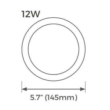 Panel Esscence Circular 12W (Ø14.5cm) para empotrar o sobreponer (incluye marco), color de luz selectable (cálido -3000K / neutro - 4000K / frío -5000K), acabado negro o blanco, 120-277V de Luceco - Blanco