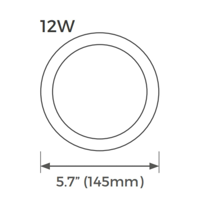 Panel Esscence Circular 12W (Ø14.5cm) para empotrar o sobreponer (incluye marco), color de luz selectable (cálido -3000K / neutro - 4000K / frío -5000K), acabado negro o blanco, 120-277V de Luceco - Blanco