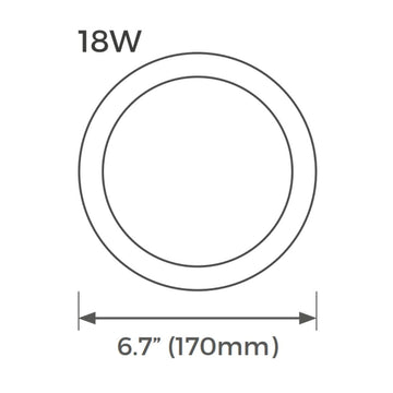 Panel Esscence Circular 18W (Ø17cm) para empotrar o sobreponer (incluye marco), color de luz selectable (cálido -3000K / neutro - 4000K / frío -5000K), acabado negro o blanco, 120-277V de Luceco - Blanco