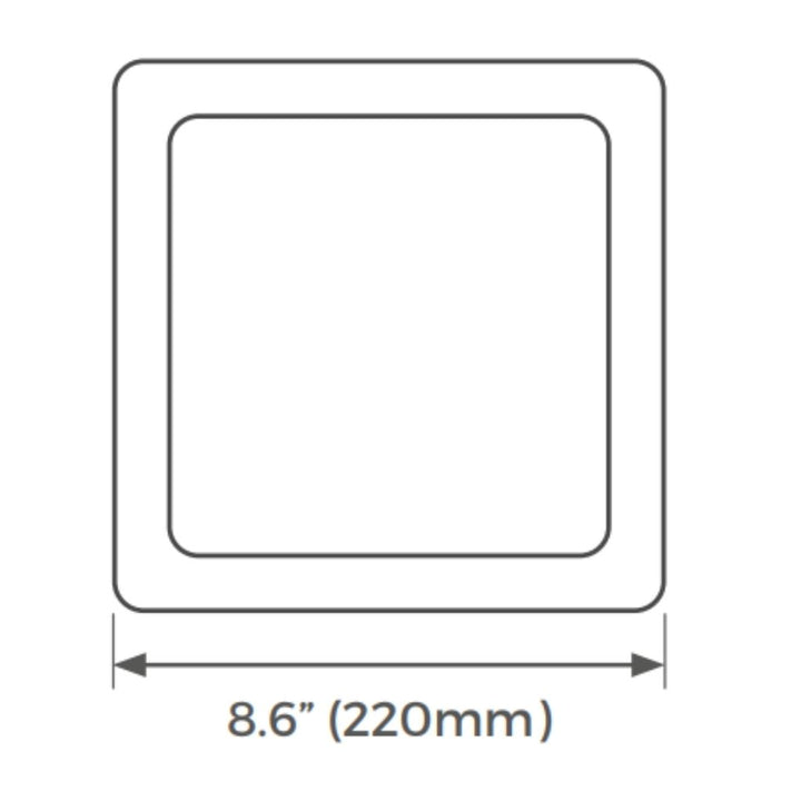 Panel Esscence Square 24W (22x22m) para empotrar o sobreponer (incluye marco), color de luz selectable (cálido -3000K / neutro - 4000K / frío -5000K), acabado blanco, 120-277V de Luceco