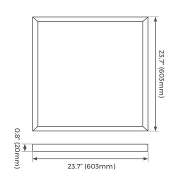 LuxFrame 4CCT 603x603mm potencia ajustable (30-35-40W) y 4CCT seleccionable(3000-4000-5000K-6000K) 120-277V, Atenuable 0-10V de Luceco
