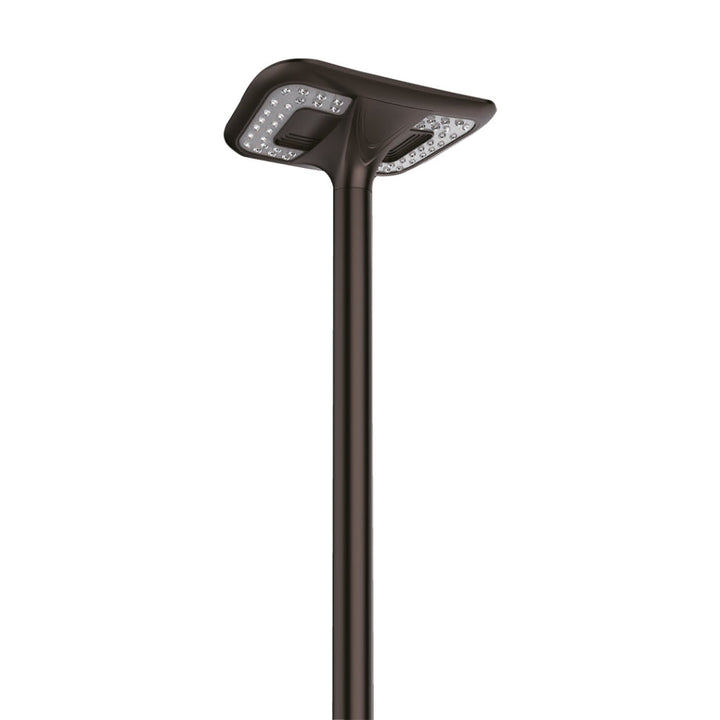 Solar Luce Post Top 30W (5400lm), color de luz neutro frío (5000K), curva tipo V de Luceco