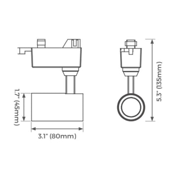 Riel Track 2m blanco o negro de 1 circuito, incluye end cap y Live end connector de Luceco - Negro
