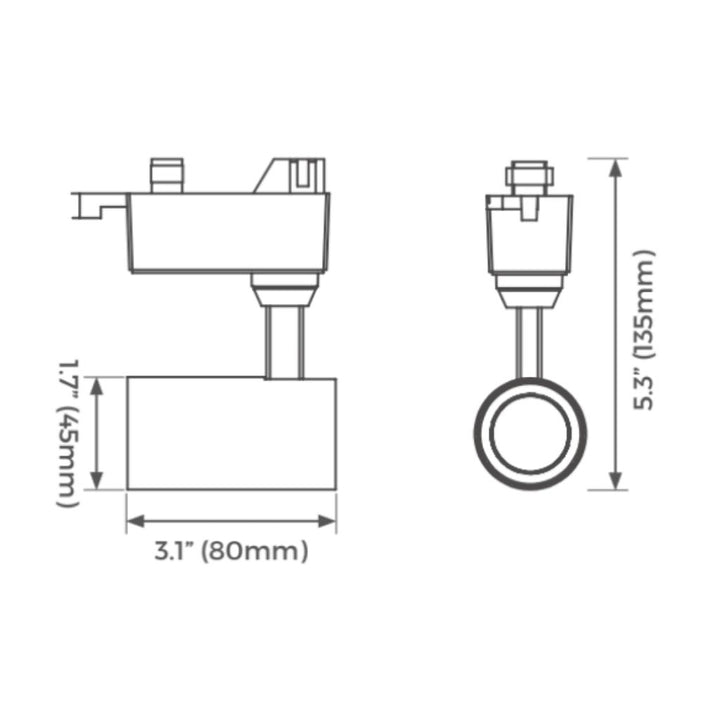 Riel Track 2m blanco o negro de 1 circuito, incluye end cap y Live end connector de Luceco - Negro