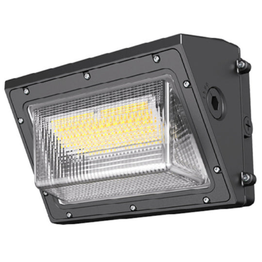 Luminario WallPack All in One potencia, ángulo de salida y color de luz configurable (100W-80W-60W-40W) (0° - 15° - 30° - 45°) (4000-5000-6000K) 100-277V, 1-10V acabado bronce, incluye preparación para fotocelda (se vende por separado) de Luceco