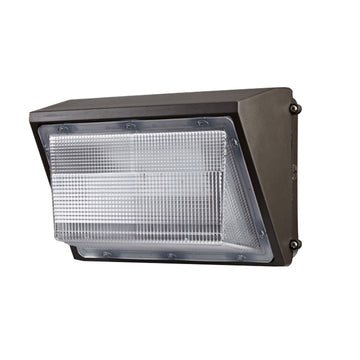 Luminario WallPack All in One potencia, ángulo de salida y color de luz configurable (100W-80W-60W-40W) (0° - 15° - 30° - 45°) (4000-5000-6000K) 100-277V, 1-10V acabado bronce, incluye preparación para fotocelda (se vende por separado) de Luceco