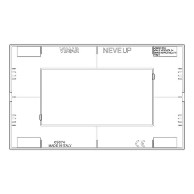 Placa Pizarra Glossy fabricada en tecnopolímero, línea NeveUp de Vimar