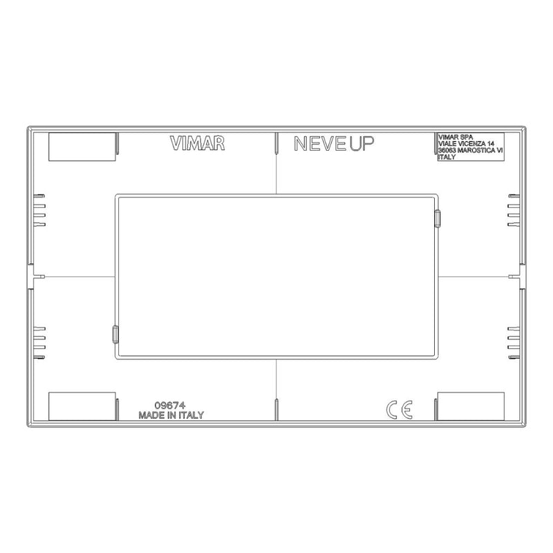 Placa Pizarra Glossy fabricada en tecnopolímero, línea NeveUp de Vimar
