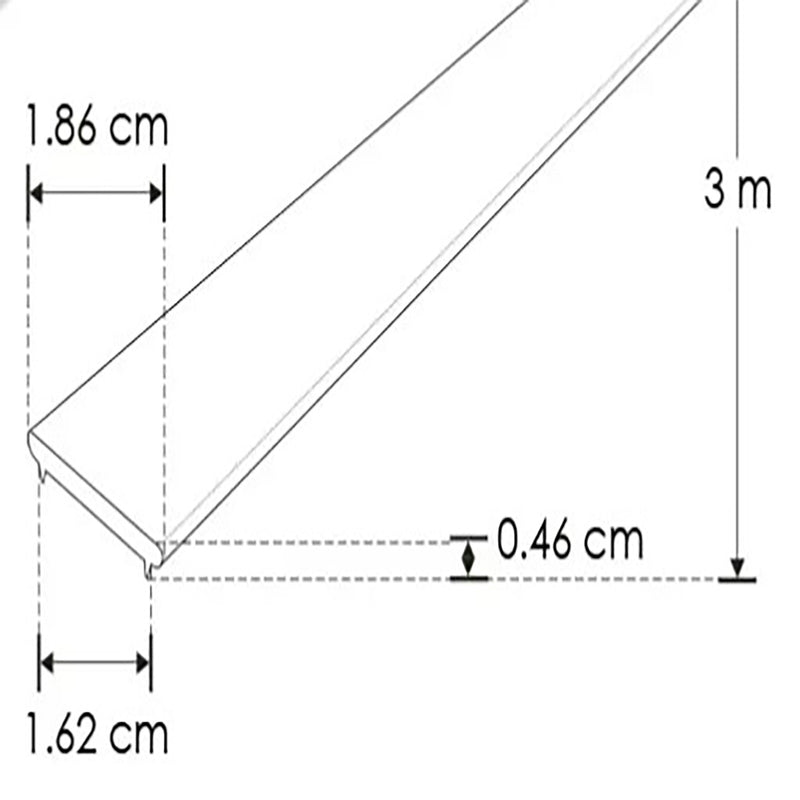 Mica difusa para perfil de aluminio ILUPA2216, rectangular 3m de iLumileds (No se vende individual)