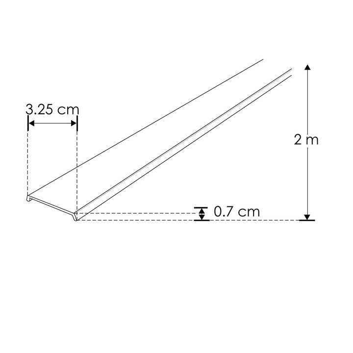 Mica negra traslucida para perfil de aluminio PA3535N, plano 2m de iLumileds