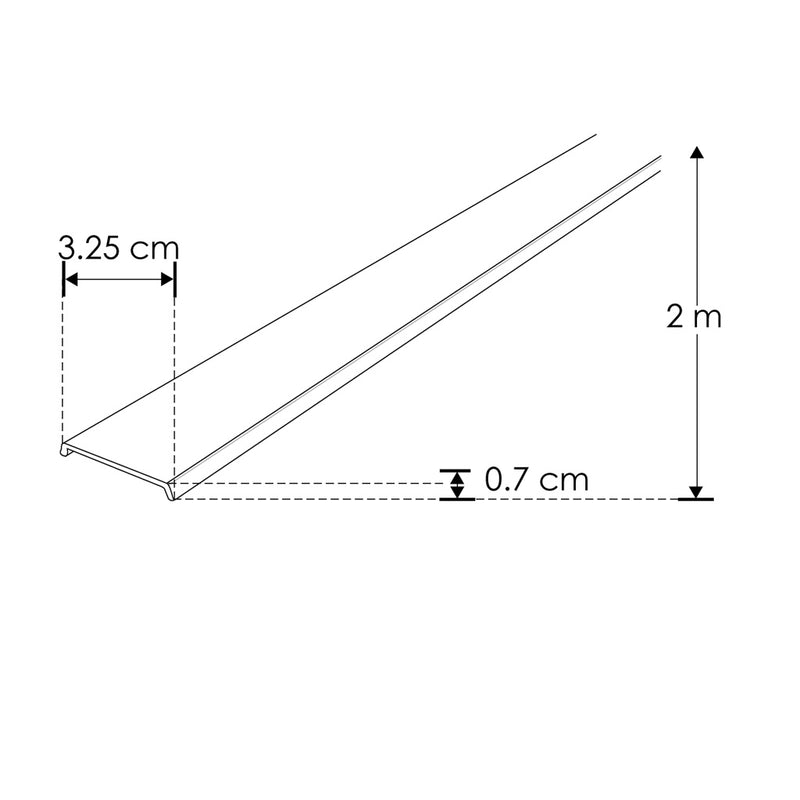 Mica negra traslucida para perfil de aluminio PA3535N, plano 2m de iLumileds