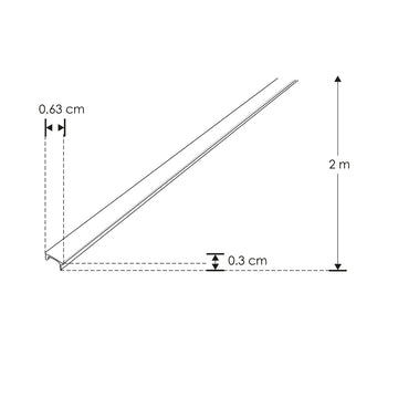 Mica negra traslucida para perfil de aluminio ILUPA07AN, rectangular 2m de iLumileds