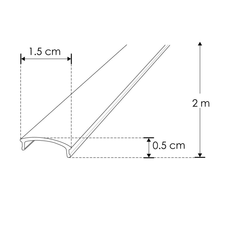 Mica negra traslucida para perfil de aluminio ILUPA1205N, rectangular 2m de iLumileds