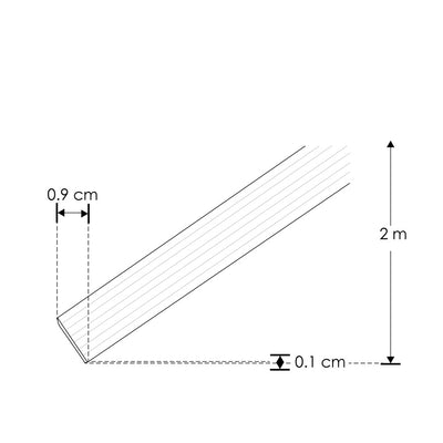 Mica negra traslucida para perfil de aluminio ILUPA1401N, rectangular 2m de iLumileds