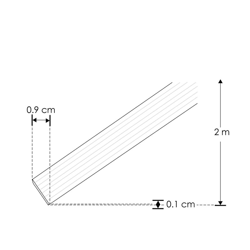 Mica negra traslucida para perfil de aluminio ILUPA1401N, rectangular 2m de iLumileds