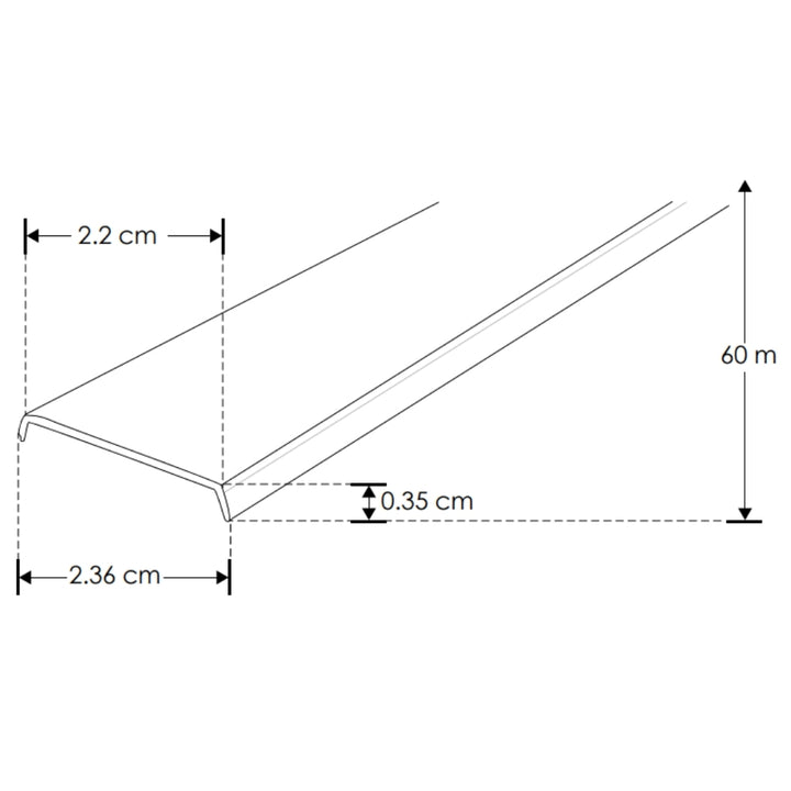 Mica difusa negra traslucida continua para perfil de aluminio ILUPA2403CO y ILUPA2404CO rectangular de iLumileds (No se vende individual)