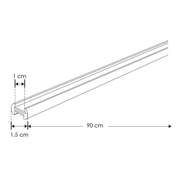 Micro track magnético electrificado 30cm con 1 pista lateral de iLumileds