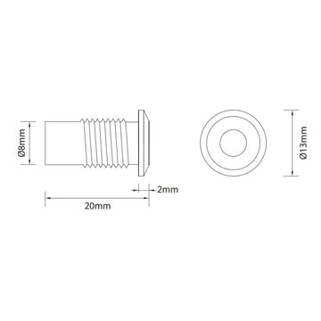 MINION LED 0.1W 5V luz rojo acabado natural de Ventor