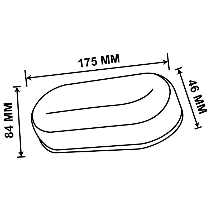 Bulk ovalado 12W opción color de luz cálida (3000K) y fría (6500K) 90-265V de Megamex