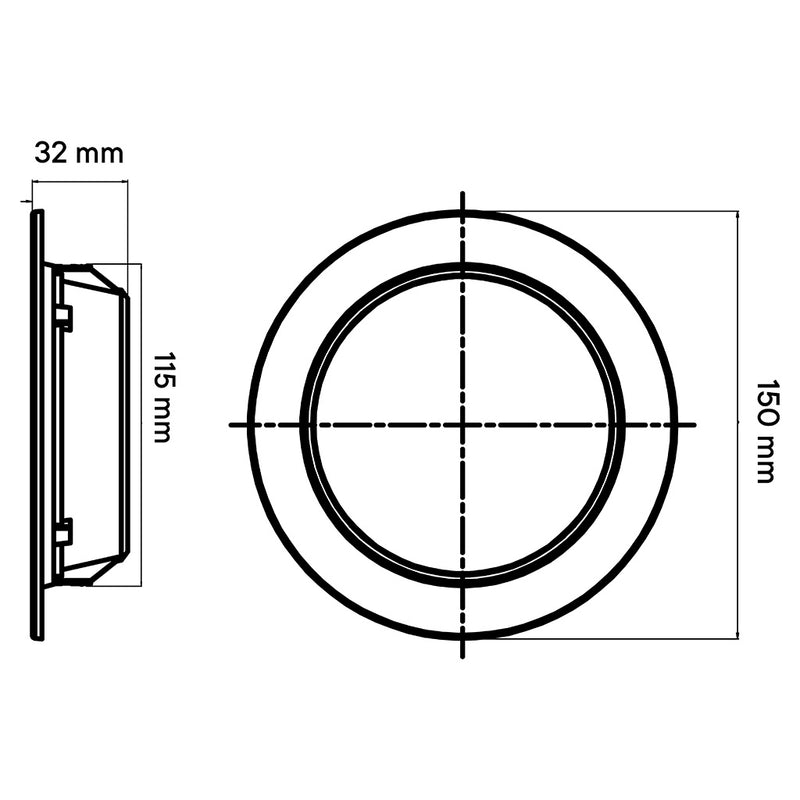 Downlight ORION 14 14W  (Ø15cm) opción color de luz cálido (3000K) y frío (6500K) 100-265V, adaptable en bote integral y auto-extinguible de Megamex