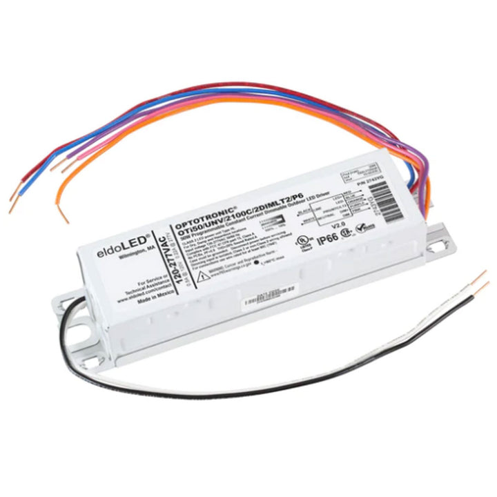 Driver exterior OPTOTRONIC® OTi50W 2100C IP66, corriente programable 1000-2100mA, voltaje de salida 15-55Vdc, 120-277V, 0-10V/AstroDIM de eldoLED (antes OSRAM)