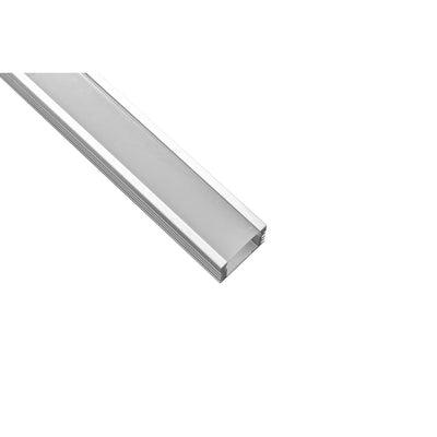 Kit de perfil aluminio 2m empotrar o sobreponer PA16122 con difusor, 2 grapas y 2 tapas de AURO Lighting