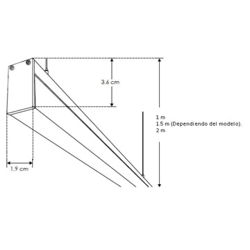 Luminario lineal para suspender 2m de longitud con difusor dropdown 57W 127V opciones color de luz de iLumileds