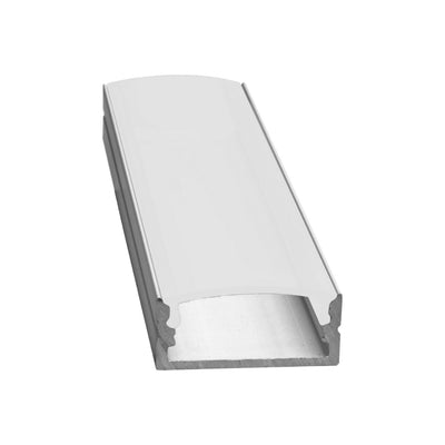 Kit de perfil aluminio 2m empotrar o sobreponer PA24102 con difusor, 2 grapas y 2 tapas de AURO Lighting