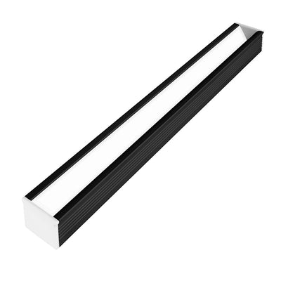 Kit perfil aluminio acabado negro WallWasher PA2411NKIT. -L:2m A:2.2/2.4cm Al:1.05cm- incluye difusor, 2 tapas laterales y 2 grapas de sujeción de iLumileds