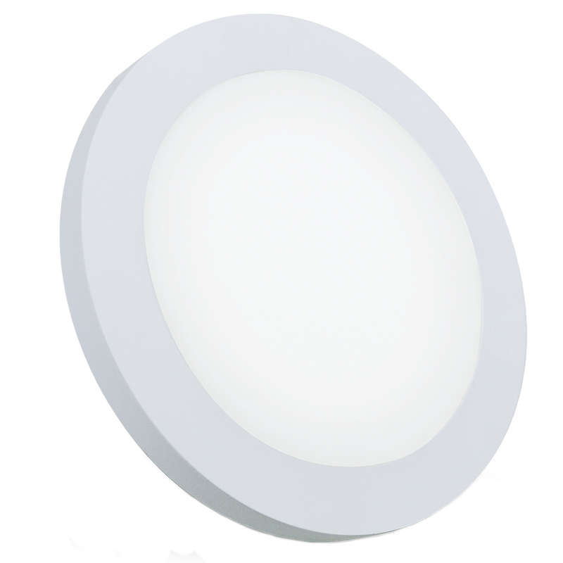 Downlight sobreponer o empotrar 20W con aro blanco, color de luz ajustable (cálida - neutra - fría) con switch 90-260V de Megamex