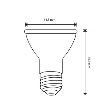 Foco PAR20 8W 38° E26 opción luz cálida (3000K) / fría (6500K) 100-265V de ICON