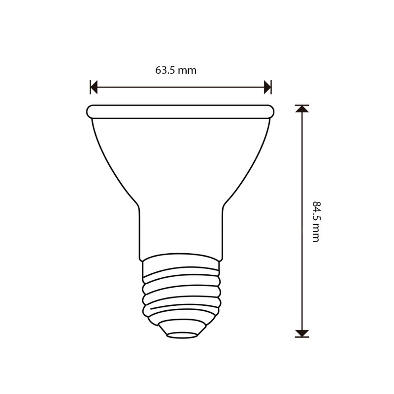 Foco PAR20 8W 38° E26 opción luz cálida (3000K) / fría (6500K) 100-265V de ICON