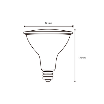 Foco PAR38 15W 38° E26 atenuable luz cálida (3000K) 100-130V de ICON