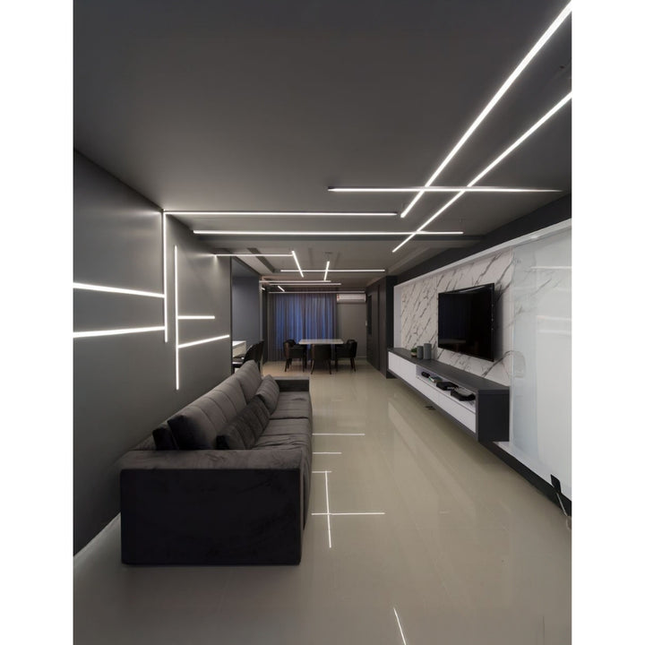 Perfil de aluminio para tira LED, 2 metros blanco, 17.3*7.59mm interior: 12.3mm de ICON