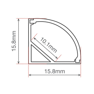 Perfil de aluminio para tira LED, 2 metros blanco, 15.8*15.8mm interior: 10.1mm de ICON