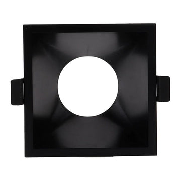 Portalámpara cuadrada de bajo deslumbramiento empotrable de policarbonato (9.3x9.3cm) opción acabado negro o blanco, incluye base GU10 de ICON