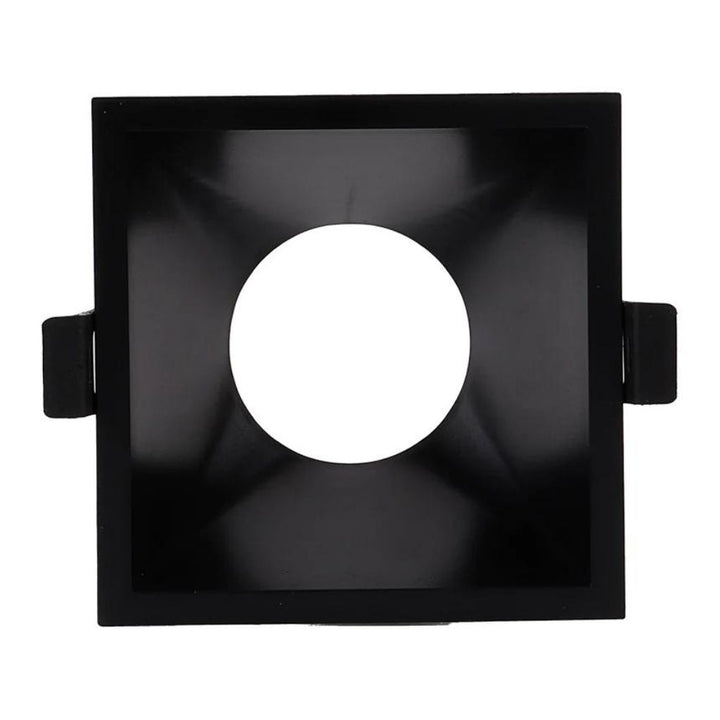 Portalámpara cuadrada de bajo deslumbramiento empotrable de policarbonato (9.3x9.3cm) opción acabado negro o blanco, incluye base GU10 de ICON
