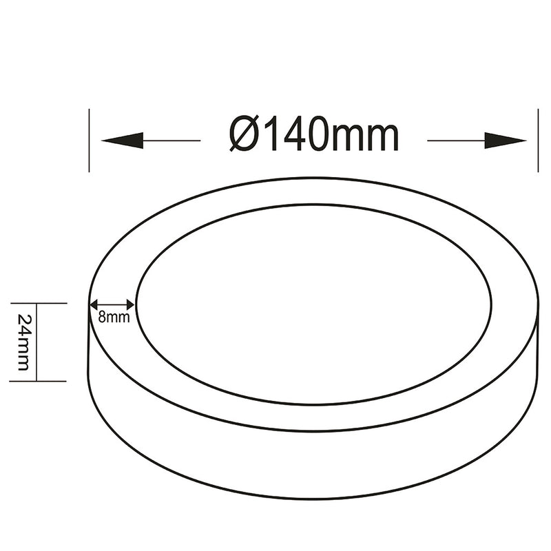 Downlight para sobreponer 12W (Ø14cm) opción luz cálida (3000K) y luz fría (6500K) 90-260V de Megamex