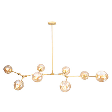 Lámpara colgante SAKURA 8 luces, base E26, foco no incluido, 127V de Quor Lighting - Q16068-GD