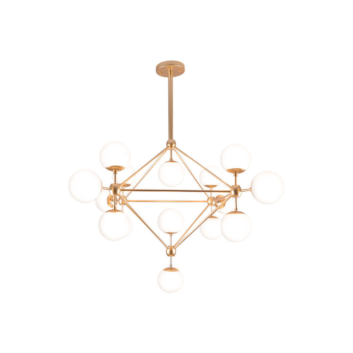 Lámpara colgante MIRÓ, base E26, foco no incluido, 127V de Quor Lighting - Q16082-GD/WT