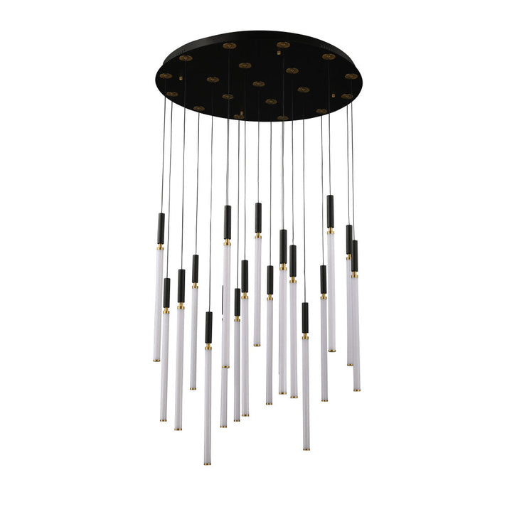 Lámpara colgante ASTOR 19 luces 97W, luz cálida 3000°K, 127V de Quor Lighting - Q20019-BG