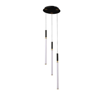 Lámpara colgante ASTOR 3 luces 15W, luz cálida 3000°K, 127V de Quor Lighting - Q20023-BG