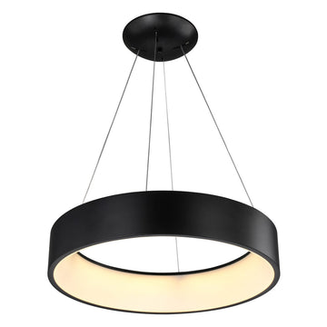 Lámpara colgante THEO 42W (Ø60cm), color de luz selectable cálida 3000°K / neutro 4000°K / frío 6000°K, atenuable, 127V de Quor Lighting - Q21091-BK