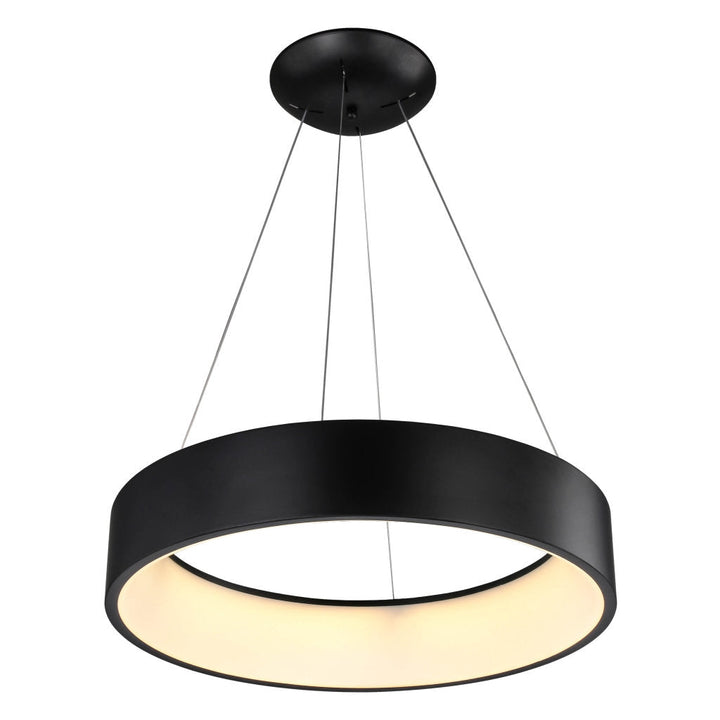 Lámpara colgante THEO 42W (Ø60cm), color de luz selectable cálida 3000°K / neutro 4000°K / frío 6000°K, atenuable, 127V de Quor Lighting - Q21091-BK