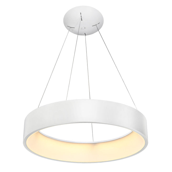 Lámpara colgante THEO 42W (Ø60cm), color de luz selectable cálida 3000°K / neutro 4000°K / frío 6000°K, atenuable, 127V de Quor Lighting - Q21091-WH
